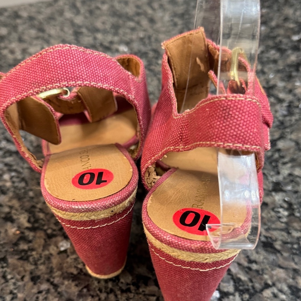 Franco Sarto red espadrilles Wedge Sandals 10 - Picture 10 of 15
